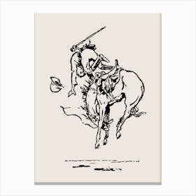 Neutral Bucking Broncos Rodeo Canvas Print