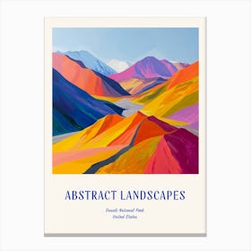 Colourful Abstract Denali National Park Usa 1 Poster Blue Canvas Print