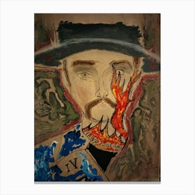 Hank Williams 4  With Flames  Canvas Print