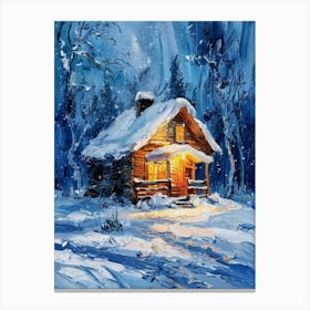 Cabin In The Snow Canvas Print