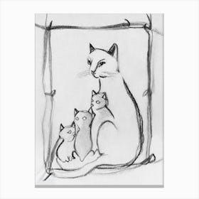 Cat Family Canvas Print