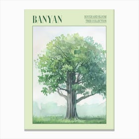 Banyan Tree Atmospheric Watercolour Painting 4 Poster Canvas Print
