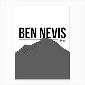 Ben Nevis Mountain Silhouette Print | National Peaks Prints | Scotland Print Canvas Print