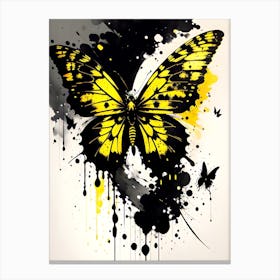 Butterfly In Black And Yellow Canvas Print