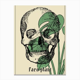 Face Plant Skull Humor Canvas Print