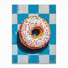 Rainbow Donut Checkered Donut 2 Canvas Print