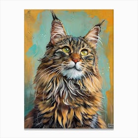 Maine Coon Relief Illustration 2 Canvas Print