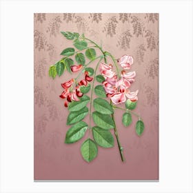 Vintage Robinier Rose Bloom Botanical on Dusty Pink Pattern n.1651 Canvas Print
