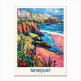 Newquay England 2 Uk Travel Poster Canvas Print