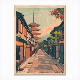 Dotonbori In Osaka Japan Mid Century Modern 1 Canvas Print