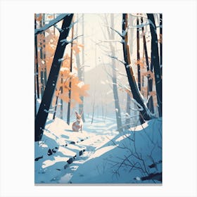 Winter Rabbit 2 Illustration Canvas Print