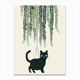 Cat Hanging From Ivy Canvas Print