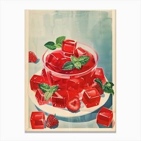 Red Jelly Vintage Cookbook Inspired 1 Canvas Print