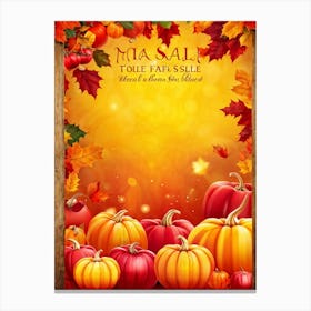 Autumn Sale Banner Vibrant Oranges Deep Reds And Warm Golds Spotlight Festive Design Leaves Gent (4) Canvas Print