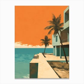Icacos Beach Puerto Rico Abstract Orange Hues 2 Canvas Print
