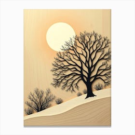 Winter Trees Illustration Canvas Print