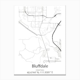 Bluffdale,United States Minimalist Map Canvas Print