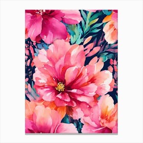 Watercolor Floral Wallpaper Canvas Print