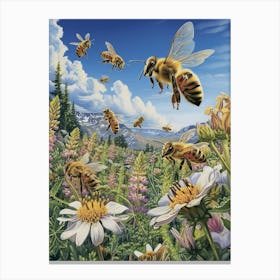 Africanized Honey Bee Storybook Illustration 17 Canvas Print