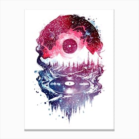 Starry Sky vinyl music Canvas Print