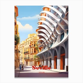 Seville Spain Las Setas Modern Travel Art Canvas Print