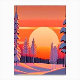 Lapland Retro Sunset Canvas Print