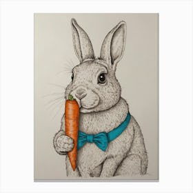 Rabbit With Carrot Canvas Print