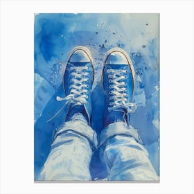 Blue Sneakers Canvas Print