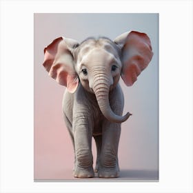 Cute Baby Elephant Nursery Ilustration (16) Canvas Print