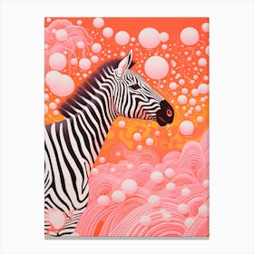 Zebra Pink & Orange 3 Canvas Print