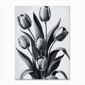 Black And White Tulips 8 Canvas Print