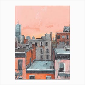 Toronto Rooftops Morning Skyline 3 Canvas Print