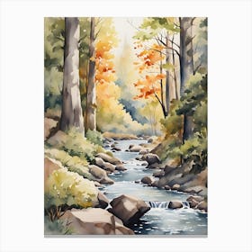 Watercolor Of A Stream 6 Canvas Print