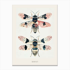 Colourful Insect Illustration Hornet 2 Poster Canvas Print