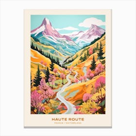 Haute Route France Switzerland 3 Hike Poster Canvas Print