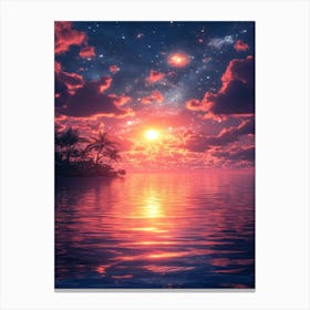 Sunset Over The Ocean 8 Canvas Print