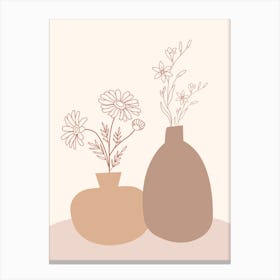 Two Vases With Flowers Canvas Print