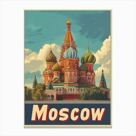 Aihrgdesign A Vintage Travel Poster Of Moscow Canvas Print