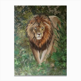 L�we �lmalerei Canvas Print