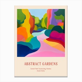 Colourful Gardens Central Park Conservatory Gardens Usa 1 Red Poster Canvas Print