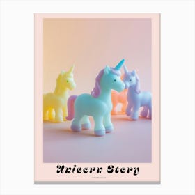 Rainbow Pastel Toy Unicorn Friends 2 Poster Canvas Print