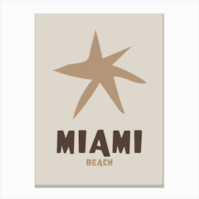 Miami Neutral Brown Canvas Print