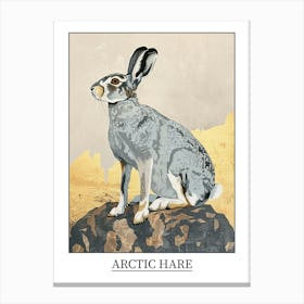 Arctic Hare Precisionist Illustration 3 Poster Canvas Print