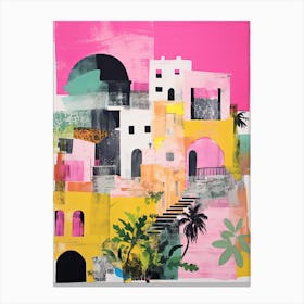 Amalfi Coast In Risograph Style 4 Canvas Print