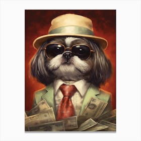 Gangster Dog Shih Tzu Canvas Print