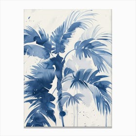 Blue Palm Trees Canvas Print