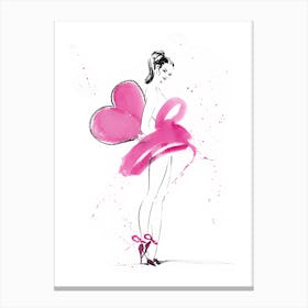 Love Is Pink Watercolor Canvas Print