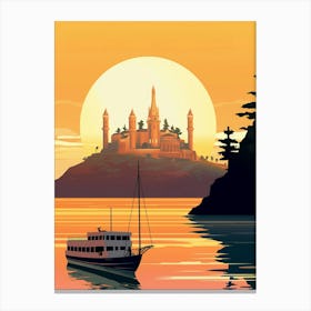 Bosphorus Cruise Prince Islands Modern Pixel Art 3 Canvas Print