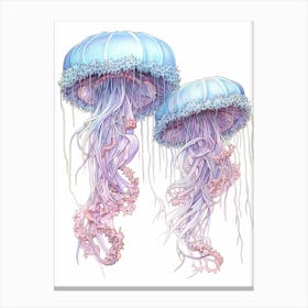 Upside Down Jellyfish Pencil Drawing 11 Canvas Print