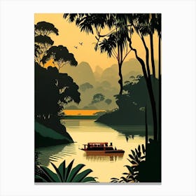 Chitwan National Park Nepal Retro Canvas Print